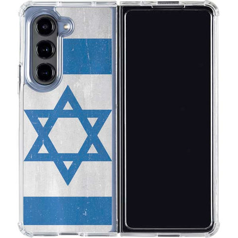 Israel Flag Distressed Galaxy Z Fold5 5G Clear Case